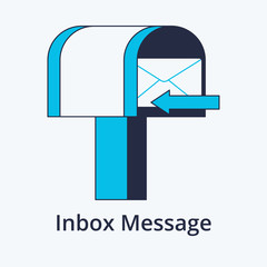 Concept of inbox message in flat line design. Icon in trend style. Modern vector illustration