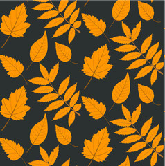 Tree leaves seamless pattern.