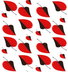 Fototapeta premium Tree leaves seamless pattern.