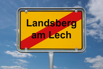 Fototapeta premium Ortstafel Landsberg am Lech