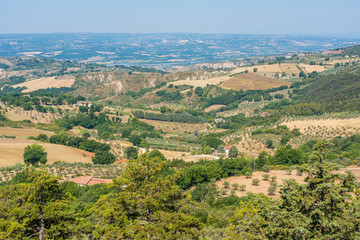Fototapeta na wymiar Beautiful landscape surrounding Lugnano in Teverina, beautiful village in the Province of Terni, Umbria, Italy.