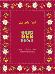 Edelweiss hand drawn vector ribbon pattern frame