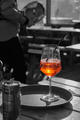 a fresh cocktail drink for a break at a ski hut