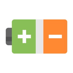 High power nickel-metal hydride type of compact battery isolated on white background. Flat icon illustration.