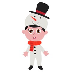 Print Hand drawn vector illustration collection of a cute child, holiday costume. Vector Illustration.