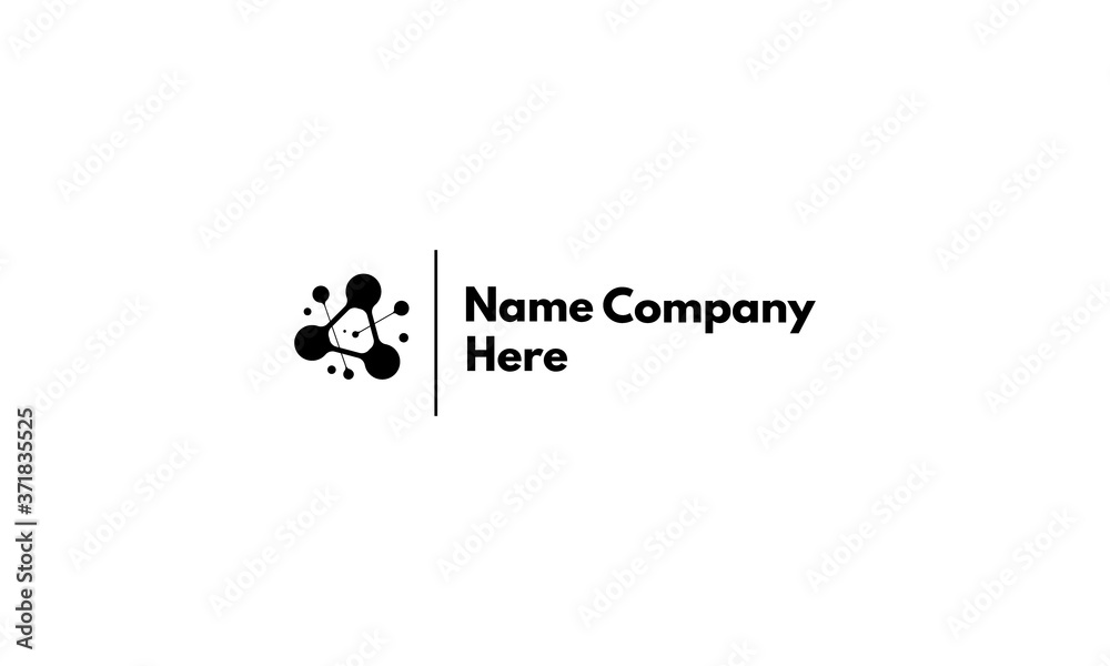Canvas Prints vector black logo on which an abstract image of circles united by lines.
