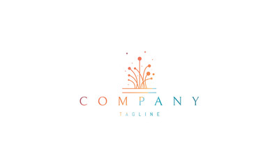 Vector logo on which an abstract image of bright spring flowers.