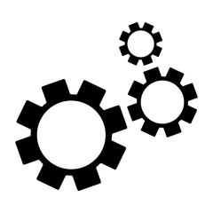 Settings vector icon. Black illustration isolated on white background for graphic and web design.
