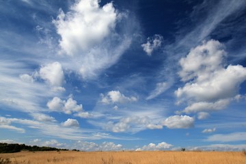 Field and clouds in the vicinity of the village of Avren (Bulgaria)