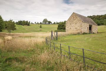 stone barn on a hill