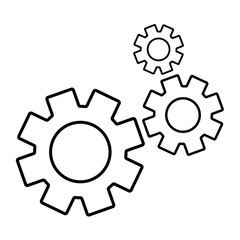 Settings vector icon. Black illustration isolated on white background