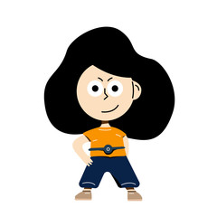 Vector people image. Characters illustration. Girl in the style of small characters