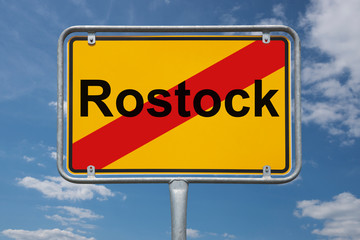 Fototapeta premium Ortstafel Rostock