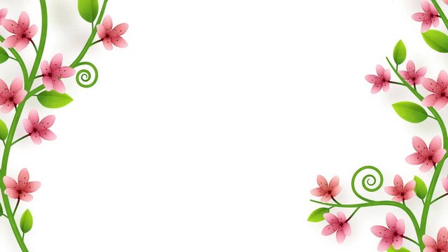 Growing flower ornament on white background with alpha