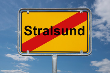 Obraz premium Ortstafel Stralsund