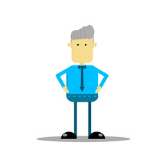 Cartoon character illustration of a businessman, with a ready expression, perfect for business infographics and office jobs