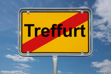 Fototapeta premium Ortstafel Treffurt