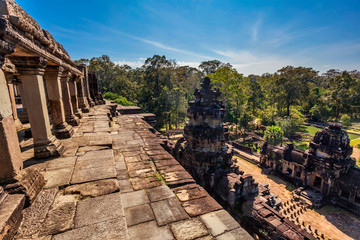 Fototapeta na wymiar Ancient buddhist khmer temple in Angkor Wat complex