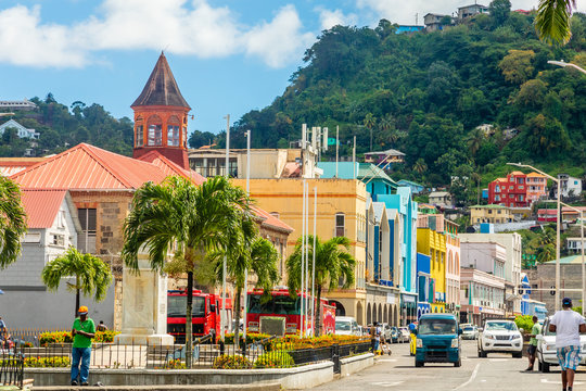 City center of caribbean town  Kingstown, Saint Vincent and the Grenadines
