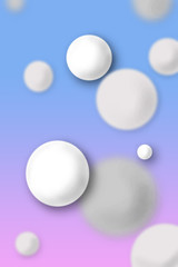 Abstract white float balls background