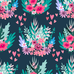 Flowers and hearts pattern 23