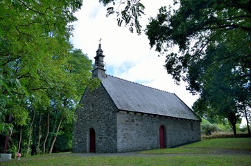 Chapel in granite stones , brittany France