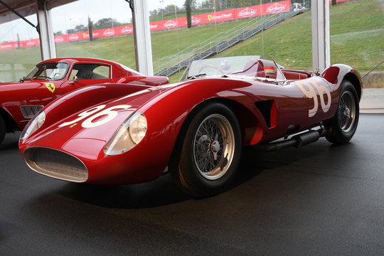 MUGELLO, IT, October, 2017: Vintage Ferrari 500 TRC 1957 at Paddock Show of Ferrari Anniversary 1947-2017 in Mugello Circuit at Finali Mondiali Ferrari 2017. Italy