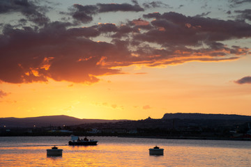 tramonto sul pontile