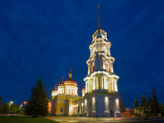 Fototapeta na wymiar At the Transfiguration Cathedral on July night. Rybinsk, Russia