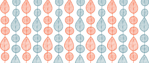 Leaf and flower line art background vector, wallpaper and print, house plant, Vector illustration..