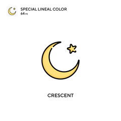 Fototapeta na wymiar Crescent Special lineal color vector icon. Crescent icons for your business project