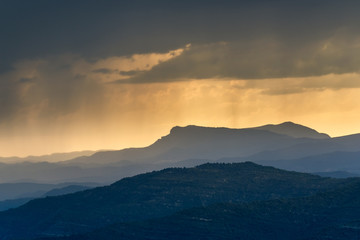 Dramatic sky over mountains, Spain
