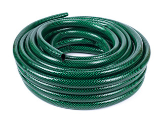 Green garden hose