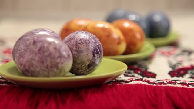 Different colored eggs for easter