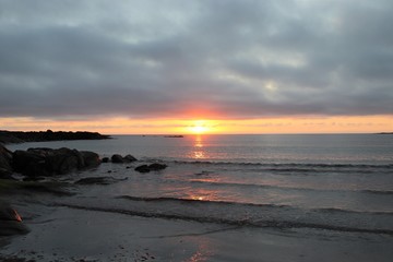 sunset over the sea,outer he brides, scotland