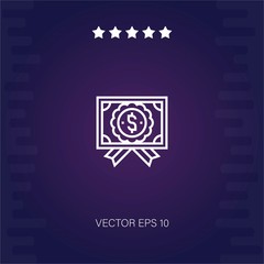 certificate vector icon modern illustration