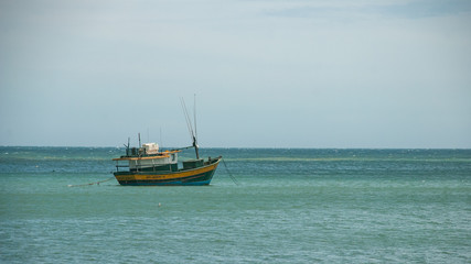 Fishing boat on the beache of Espiritu Santo, Brazil
