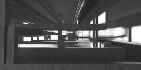 Abstract architecture interior background. Empty concrete room. 3d render