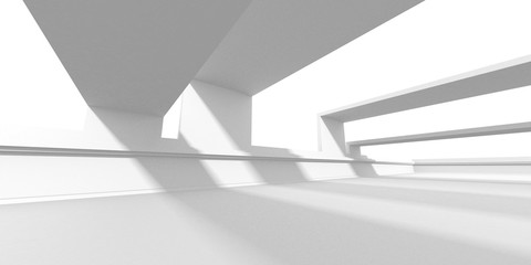 Abstract White Architecture Design Concept. 3d Render Illustration