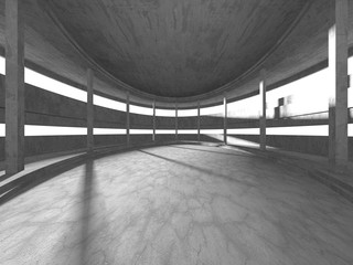 Abstract architecture interior background. Empty concrete room. 3d render