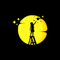A little boy aim for the stars logo