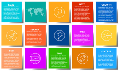 Vector Background with business plan and information icons