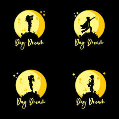 Set of kids reach dreams logo