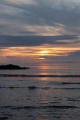 sunset over the sea, outer hebrides, scotland