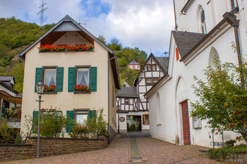 Treis-Karden town with the Moselle river in Germany