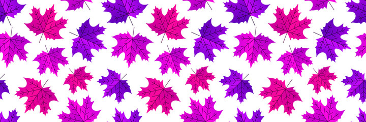 Autumn maple leaves seamless pattern.