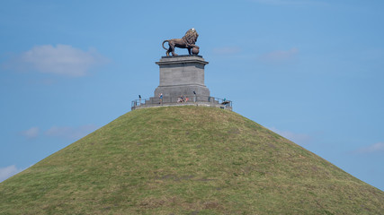 Lion's Mound (de leeuw van waterloo in dutch) on a hill