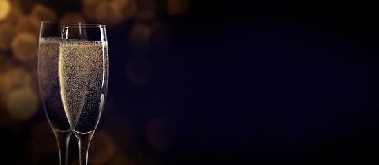 Christmas and New Year greeting card with champagne © Evgeny Karandaev