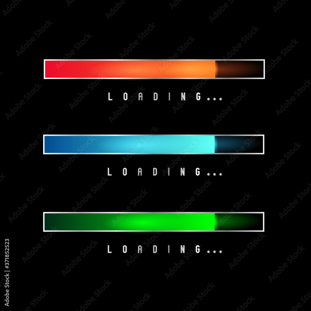 Poster progress loading bar set collection for mobile apps and web preloaded