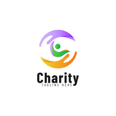Charity logo design template for community and humanity